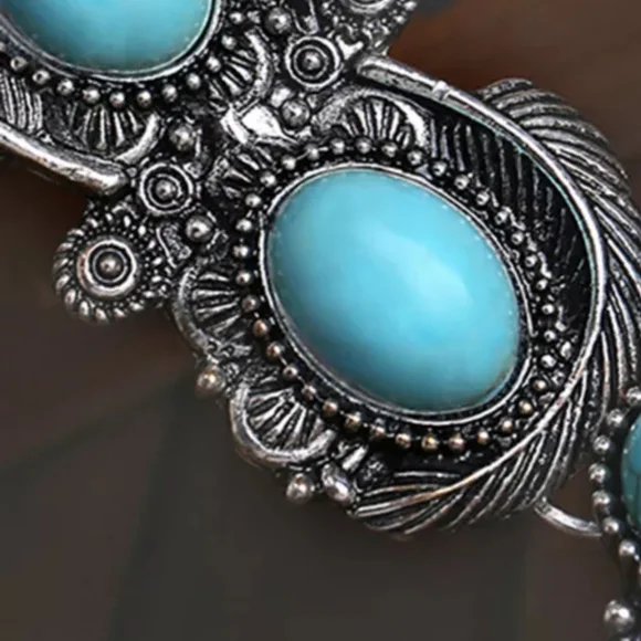 Nwot boutique turquoise vintage look squash blossom necklace - Picture 4 of 9